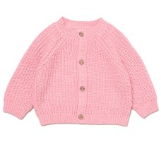 H15236NB: Baby Pink Cotton Knit Cardigan With Embroidery Detail- Little Love (0-12 Months)