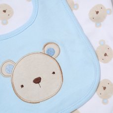H15241NB: Baby Boys Bear 6 Piece Mesh Bag Gift Set (NB-6 Months)