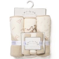 H15268: Baby Unisex Giraffe 6 Piece Hooded Towels & Washcloths Bath Time Set