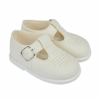H501: Baby Hard Soled Shoe-Cream (Shoe Sizes: 2-6)