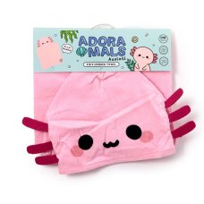 HTOW02: Maddie the Axolotl Adoramals Kids Hooded Towel