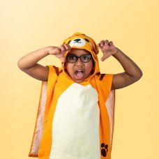 HTOW03: Alfie the Tiger Adoramals Kids Hooded Towel