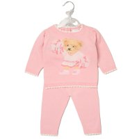 J15523: Baby Girls Knitted 2 Piece Outfit (0-12 Months)
