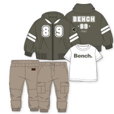 J15585: Boys Bench Hooded Bomber Jacket, Top & Cargo Pant Outfit (2-6 Years)