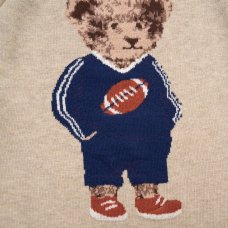 J15733: Boys Footballer Bear True Knit Jumper (2-4 Years)
