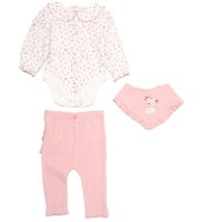 J15823: Baby Girls 3 Piece Ribbed Outfit (3-9 Months)