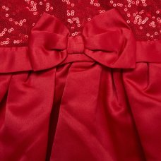 J16482INF: Baby Girls Sequin Bodice Dress & Faux Fur Bolero (9-24 Months)