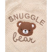 J16586: Baby Cotton Knit Cardigan With Embroidery Detail- Snuggle Bear  (0-12 Months)