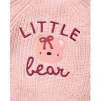 J16588: Baby Cotton Knit Cardigan With Embroidery Detail- Little Bear  (0-12 Months)