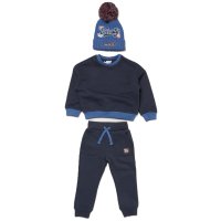 J16610: Boys Sweatshirt & Jog pant Outfit With True Knit Beanie (2-4 Years)