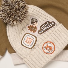 J16611: Boys Sweatshirt & Jog pant Outfit With True Knit Beanie (2-4 Years)