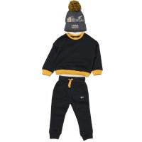 J16612: Boys Sweatshirt & Jog pant Outfit With True Knit Beanie (2-4 Years)