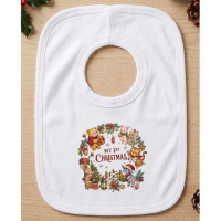 KWB123: My 1st Christmas Honey Bear & Friends Over Head Bib
