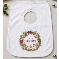 KWB124: My 1st Christmas Bunny Rabbit Over Head Bib