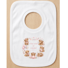 KWB125: You Are So Loved Highland Cows Over Head Bib