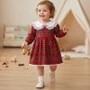KWD01: Baby Girls Red Tartan Dress With Lace Trim & Lining (0-4 years, Made in UK)