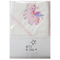 L1034: Baby Girls Unicorn Hooded Towel/Robe