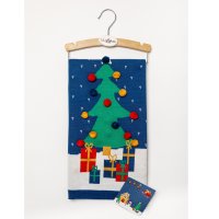 M14073: Baby Luxury Cotton Knitted Christmas Scene 3D Wrap/ Blanket