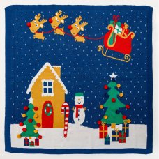 M14073: Baby Luxury Cotton Knitted Christmas Scene 3D Wrap/ Blanket