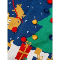 M14073: Baby Luxury Cotton Knitted Christmas Scene 3D Wrap/ Blanket