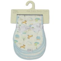 J14029: 2 Pack Muslin Baby Burp Cloths- Sky Jungle