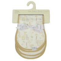 J14033: 2 Pack Muslin Baby Burp Cloths- Beige Jungle