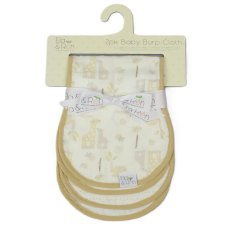 J14033: 2 Pack Muslin Baby Burp Cloths- Beige Jungle