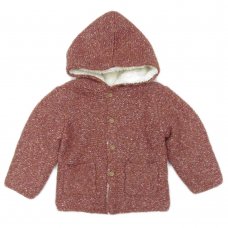 NM44: Baby Girls Chunky Knitted Cardigan With Sherpa Lining (NB-3 Years)