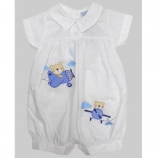 R18147: Baby Boys Romper With Bear Embroidery (0-9 Months)