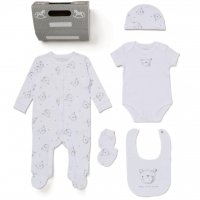D07331: Baby Unisex Bear 6 Piece Mesh Bag Gift Set (NB-6 Months)