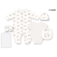 F10099NB: Baby Unisex "We Are The World" 6 Piece Mesh Bag Gift Set (NB-6 Months)