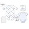 F10714NB: Baby Boys Animals 6 Piece Mesh Bag Gift Set (NB-6 Months)