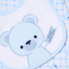 H12814NB: Baby Boys Bear 6 Piece Mesh Bag Gift Set (NB-6 Months)