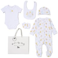 H15045NB: Baby Unisex Animal Circus 6 Piece Mesh Bag Gift Set (NB-6 Months)