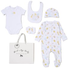 H15045NB: Baby Unisex Animal Circus 6 Piece Mesh Bag Gift Set (NB-6 Months)