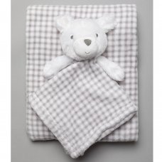 S19633: Baby Unisex Bear Comforter & Blanket