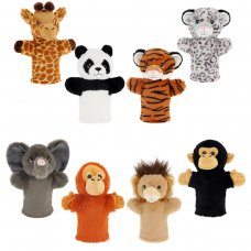 SE3076: 27cm Keeleco Wild Hand Puppets- 8 Assorted (100% Recycled)