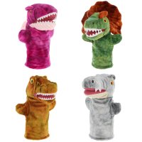 SE3078: 27cm Keeleco Dinosaur Hand Puppets- 4 Assorted (100% Recycled)