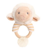 SE6729: 14cm Keeleco Lullaby Lamb Ring Rattle (100% Recycled)