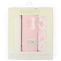 E13415: Baby Roses 3 Pack Muslin Squares (60 x 60 cm)