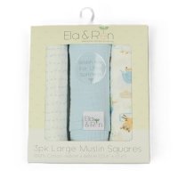 J14017: Baby 3 Pack Muslin Squares In A Gift Box- Sky Jungle (60 x 60 cm)