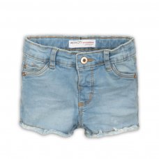 2 x Minoti Girls Pinstripe Denim Shorts Blue /& Coral