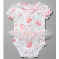 T20013: Baby Girls Floral Bodysuit With Tutu (0-12 Months)