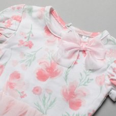 T20013: Baby Girls Floral Bodysuit With Tutu (0-12 Months)