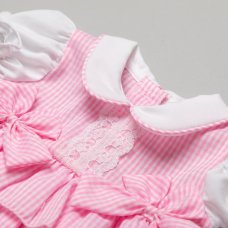 T20124B: Baby Girls Tiered Gingham Dress, Pant & Headband Set (6-24 Months)