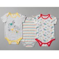 T20188: Baby Unisex Farmyard 3 Pack Bodysuits (0-12 Months)