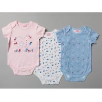 T20269: Baby Girls Bunny 3 Pack Bodysuits (0-12 Months)
