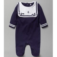 T20309 Baby Boys Nautical  All In One With Bib (0-12 Months)