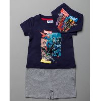 T20480:  Baby Justice League T-Shirt, Short & Bib Outfit (0-18 Months)