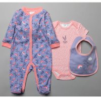 T205060-3: Baby Bugs Bunny 3 Piece All In One, Bodysuit & Bib Set (0-3 Months)